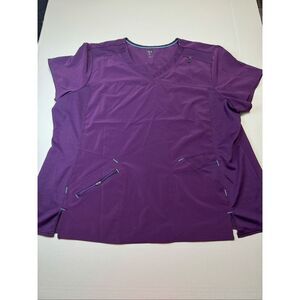 Scrubstar Eggplant Colored Short Sleeve Scrub Top Size 3XL